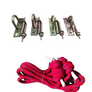 Yoga wall ropes with hooks, Iyengar Yoga Ropes (2 Long & 2 Small), Wall Hook Set (4 pieces)